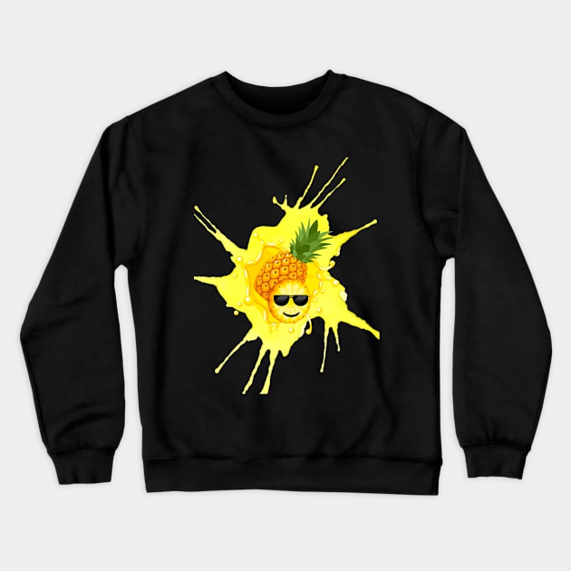 Cool Pineapple Splash Crewneck Sweatshirt by Calmavibes